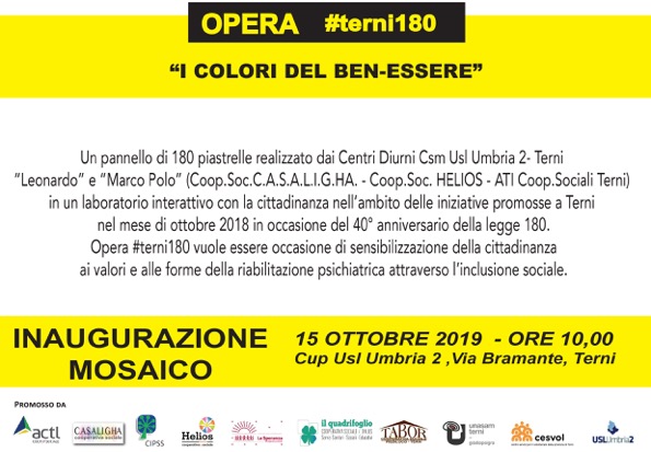 Opera #terni180: inaugurazione del mosaico "I Colori Del Ben-Essere"
